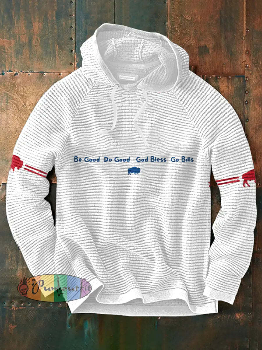 Men’s Buffalo Football Lover Printed Hoodie White / S