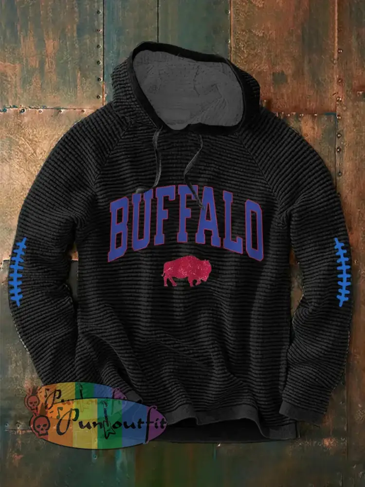 Men’s Football Fans Lovers Gameday Casual Hoodie Black / S