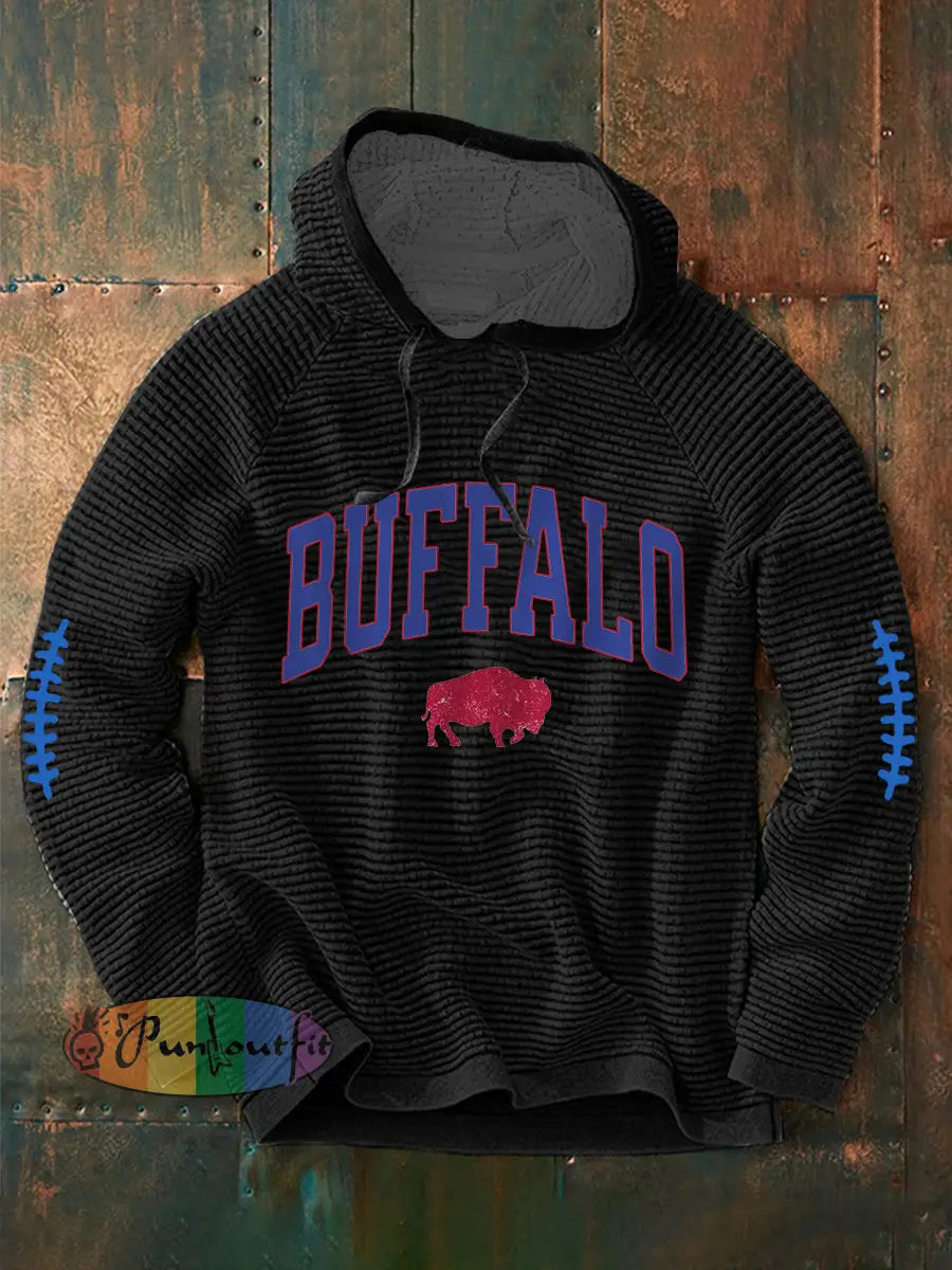 Men’s Football Fans Lovers Gameday Casual Hoodie Black / S