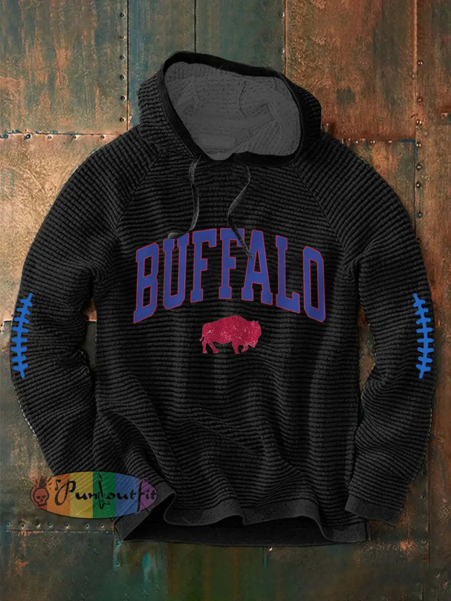 Men’s Football Fans Lovers Gameday Casual Hoodie Black / S