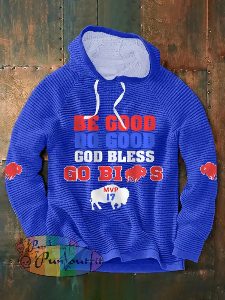 Men’s Football Fans Lovers Gameday Casual Hoodie Blue / S