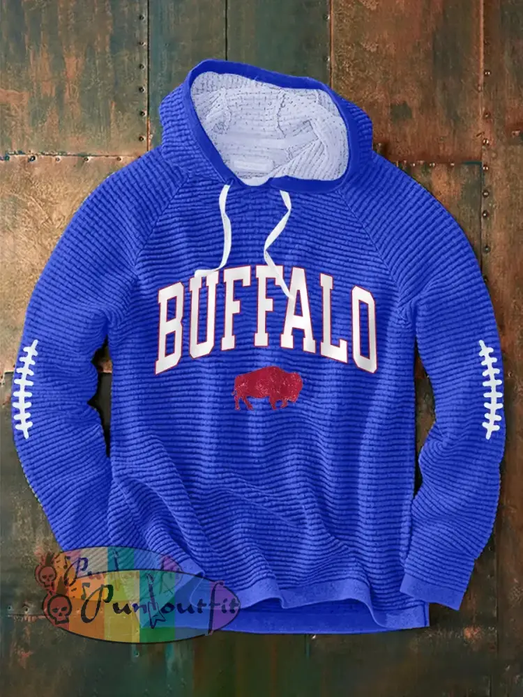 Men’s Football Fans Lovers Gameday Casual Hoodie Blue / S