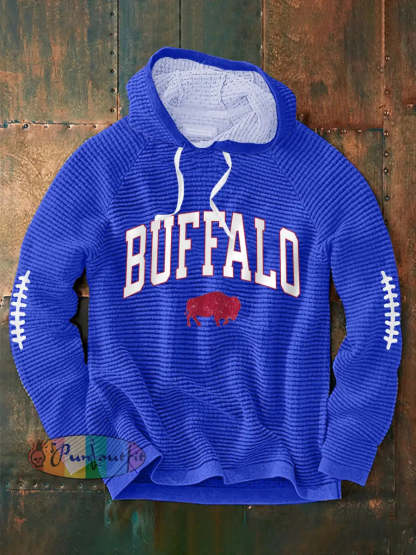 Men’s Football Fans Lovers Gameday Casual Hoodie Blue / S