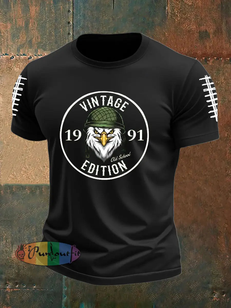 Men’s Football Fans Lovers Gameday Casual imitation cotton short sleeved T shirt Black / S