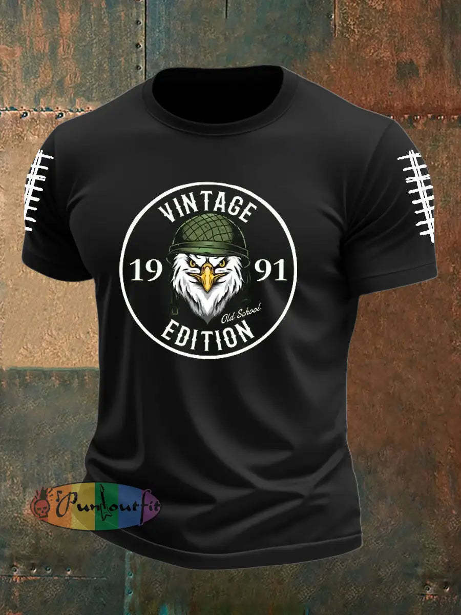 Men’s Football Fans Lovers Gameday Casual imitation cotton short sleeved T shirt Black / S