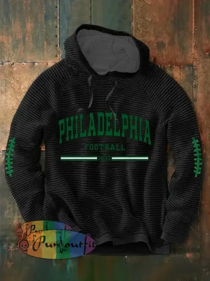 Men’s Football Fans Lovers Gameday Casual Long Sleeve French Terry Hoodie Black / S