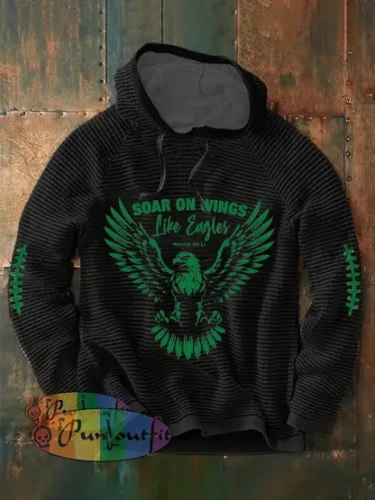 Men’s Football Fans Lovers Gameday Casual Long Sleeve French Terry Hoodie Black / S