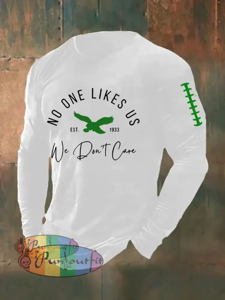 Men’s Football Fans Lovers Gameday Casual Long Sleeve T-shirt White / S