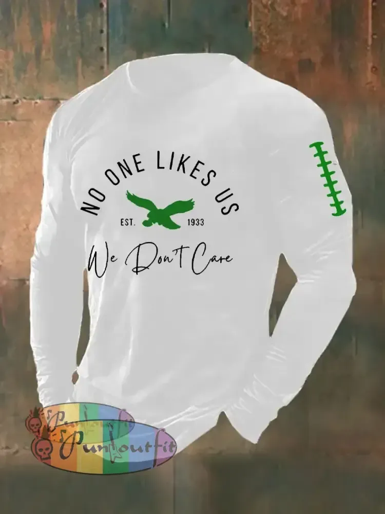Men’s Football Fans Lovers Gameday Casual Long Sleeve T-shirt White / S