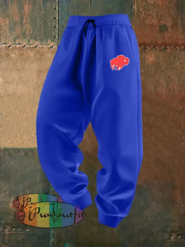 Men’s Football Fans Lovers Gameday Casual Pants Blue / S