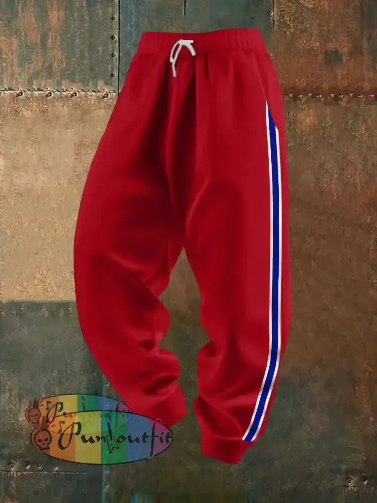 Men’s Football Fans Lovers Gameday Casual Pants Red / S