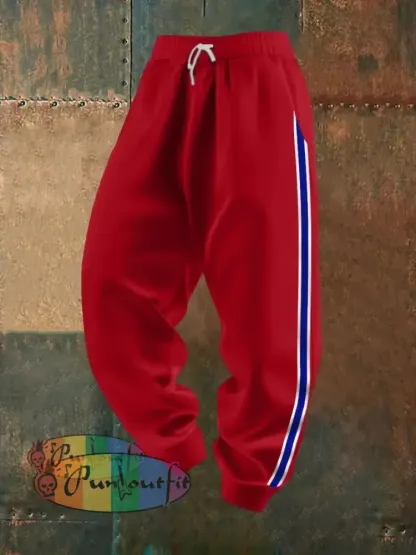 Men’s Football Fans Lovers Gameday Casual Pants Red / S