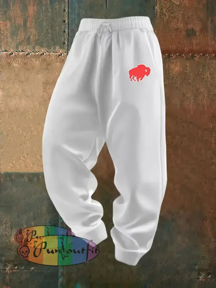 Men’s Football Fans Lovers Gameday Casual Pants White / S