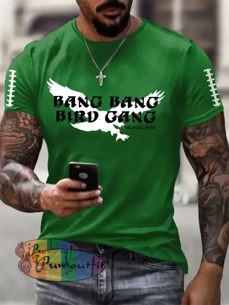 Men’s Football Fans Lovers Gameday Casual Short Sleeve T-shirt Green / S
