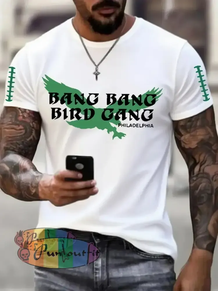 Men’s Football Fans Lovers Gameday Casual Short Sleeve T-shirt White / S