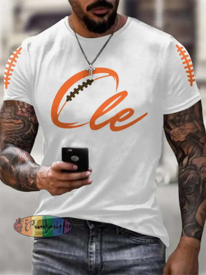 Men’s Football Fans Lovers Gameday Casual short sleeves t shirt White / S