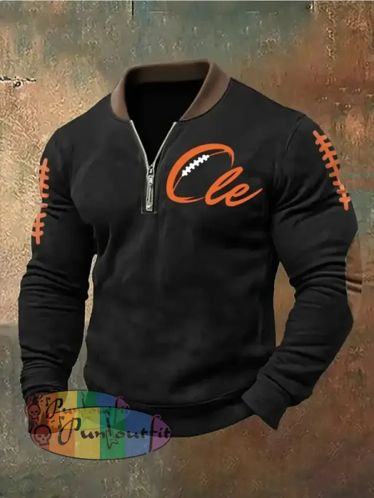 Men’s Football Fans Lovers Gameday Casual Sweatshirt Black / S