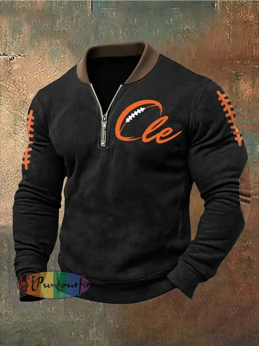 Men’s Football Fans Lovers Gameday Casual Sweatshirt Black / S