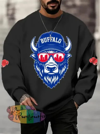 Men’s Football Fans Lovers Gameday Casual Sweatshirt Black / S
