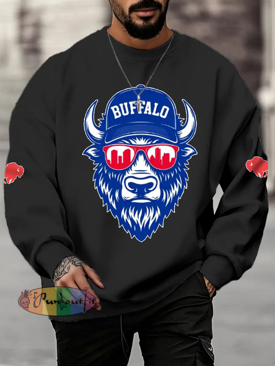 Men’s Football Fans Lovers Gameday Casual Sweatshirt Black / S