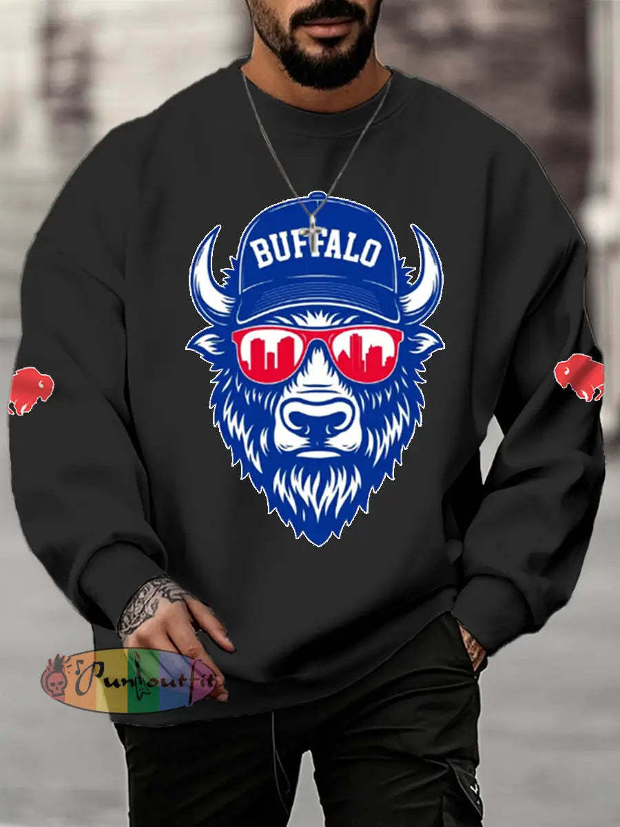 Men’s Football Fans Lovers Gameday Casual Sweatshirt Black / S