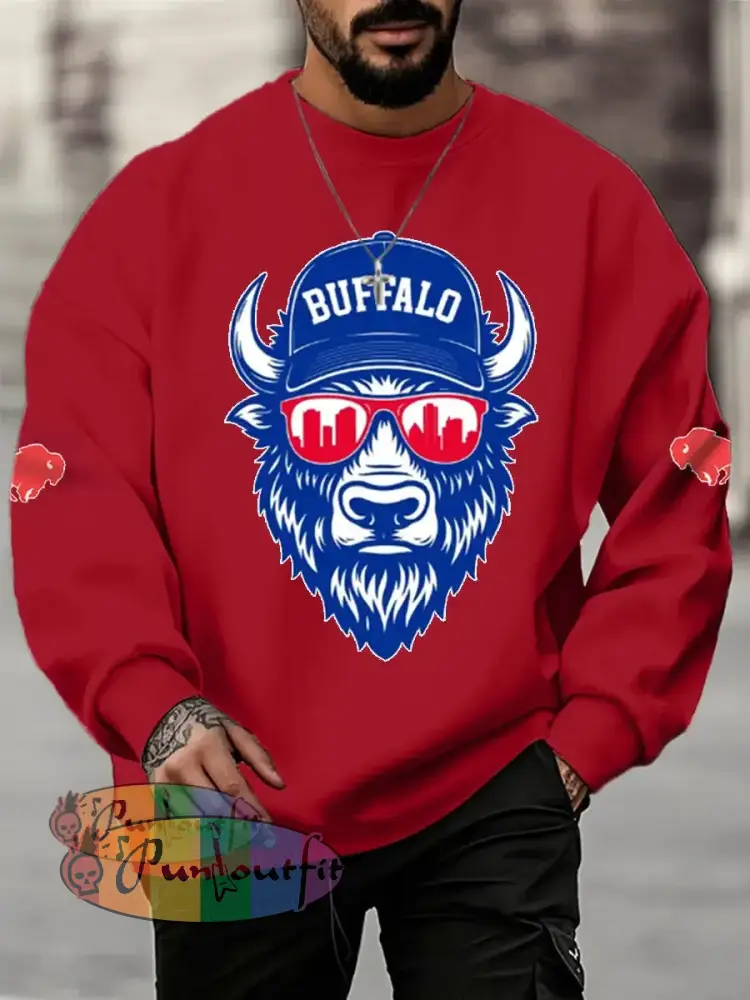 Men’s Football Fans Lovers Gameday Casual Sweatshirt Red / S