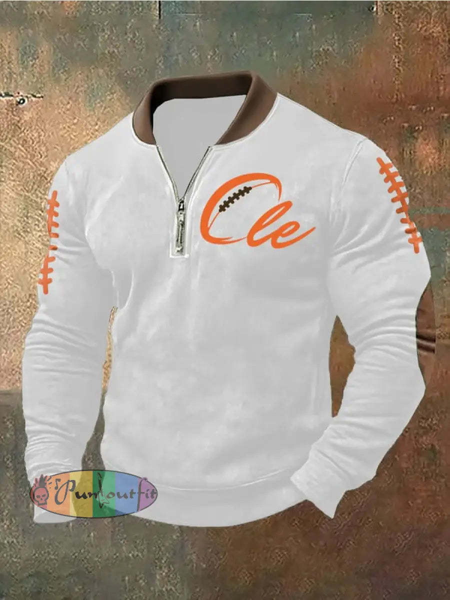 Men’s Football Fans Lovers Gameday Casual Sweatshirt White / S