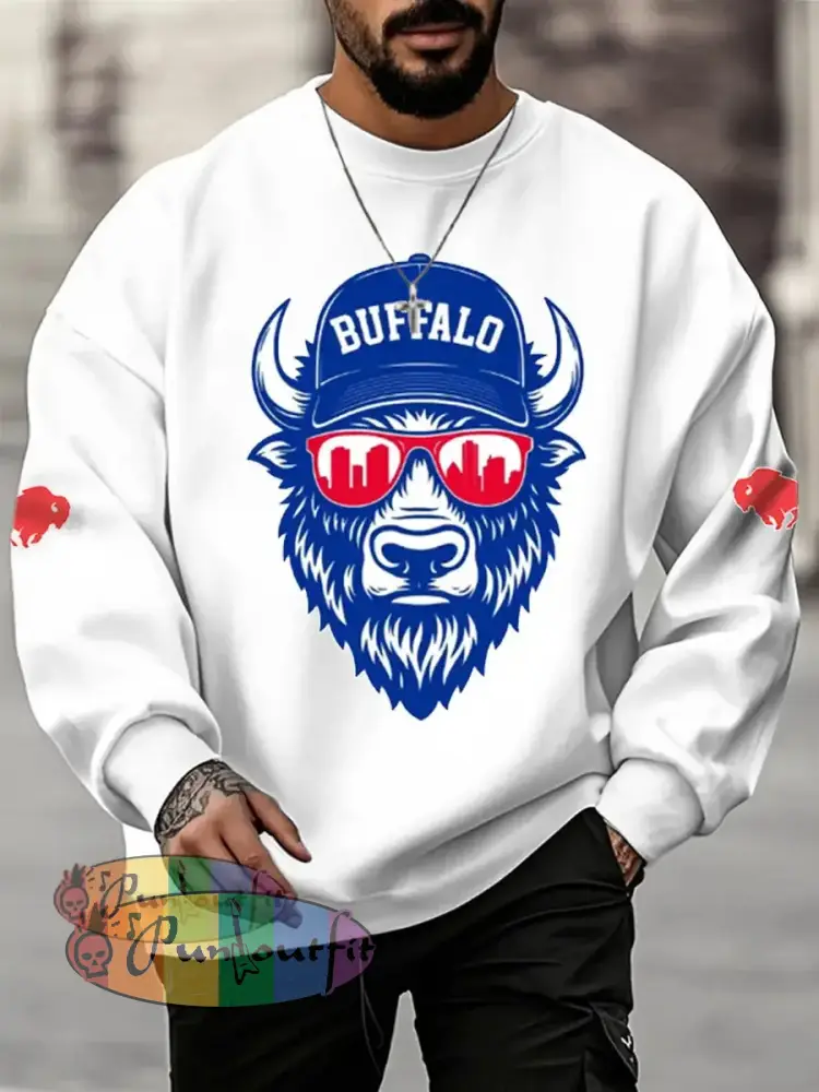 Men’s Football Fans Lovers Gameday Casual Sweatshirt White / S