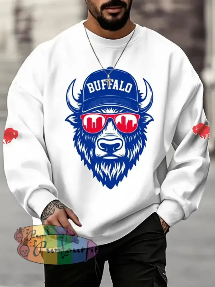 Men’s Football Fans Lovers Gameday Casual Sweatshirt White / S