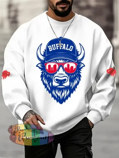Men’s Football Fans Lovers Gameday Casual Sweatshirt White / S