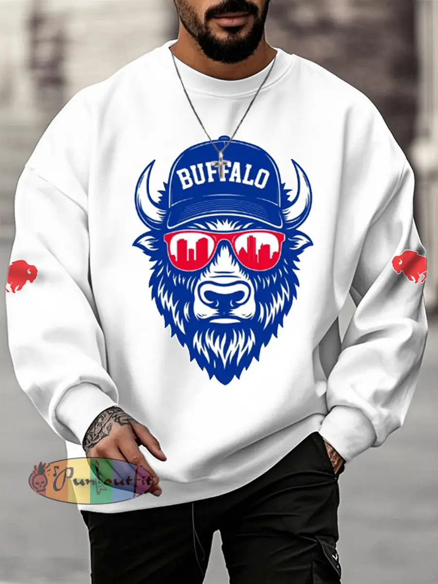 Men’s Football Fans Lovers Gameday Casual Sweatshirt White / S
