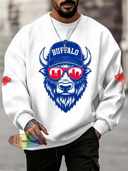 Men’s Football Fans Lovers Gameday Casual Sweatshirt White / S