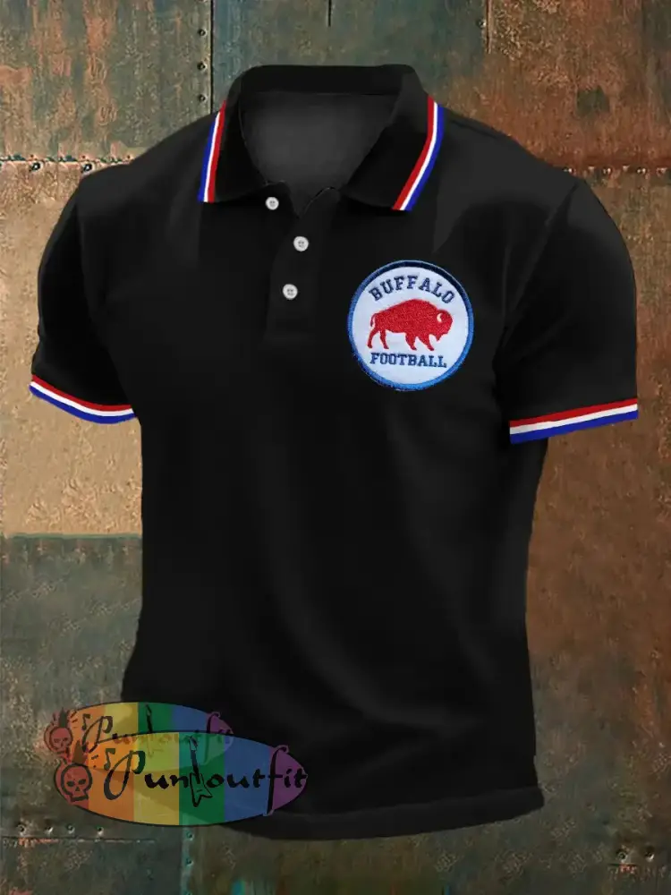 Men’s Football Fans Lovers Gameday Casual Top Black / S