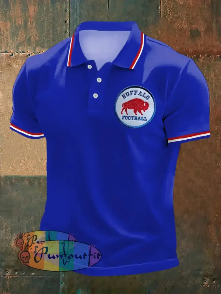 Men’s Football Fans Lovers Gameday Casual Top Blue / S