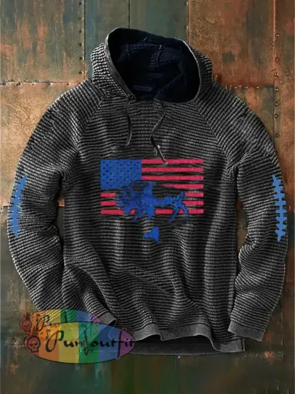 Men’s Football Lover Buffalo Printed Hoodie Gray / S