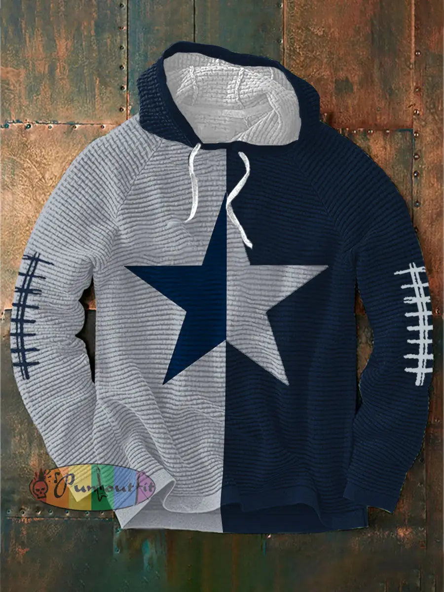 Men’s Football Print Casual Hoodie As picture / S