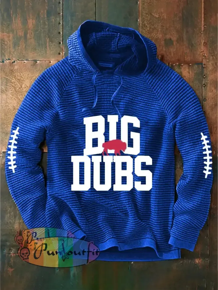 Men’s Go Buffalo Big Dubs Football Fans Lovers Gameday Casual French Terry Hoodie Blue / S