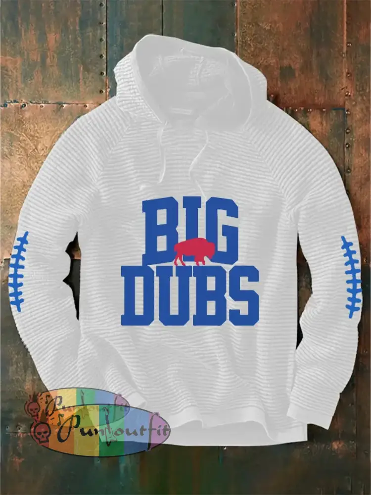 Men’s Go Buffalo Big Dubs Football Fans Lovers Gameday Casual French Terry Hoodie White / S