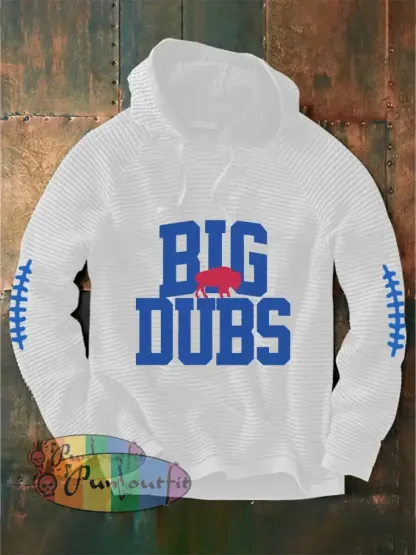 Men’s Go Buffalo Big Dubs Football Fans Lovers Gameday Casual French Terry Hoodie White / S