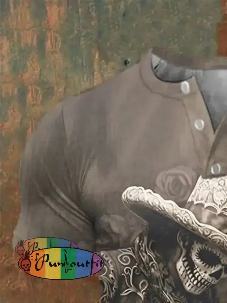 Men’s Retro Western Art Print Casual T-Shirt T-Shirts