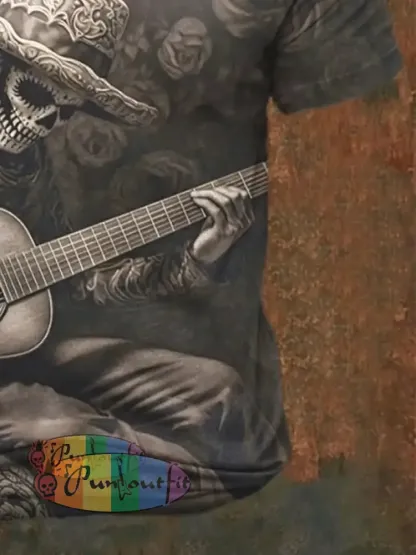 Men’s Retro Western Art Print Casual T-Shirt T-Shirts