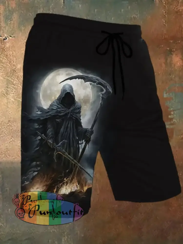 Men’s Skull Casual Shorts Black / S Shorts