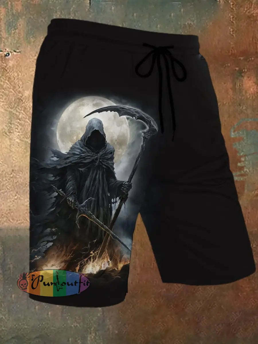 Men’s Skull Casual Shorts Black / S Shorts