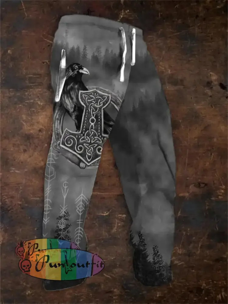 Men’s Viking Print Sweatpants As Shown / S Shorts