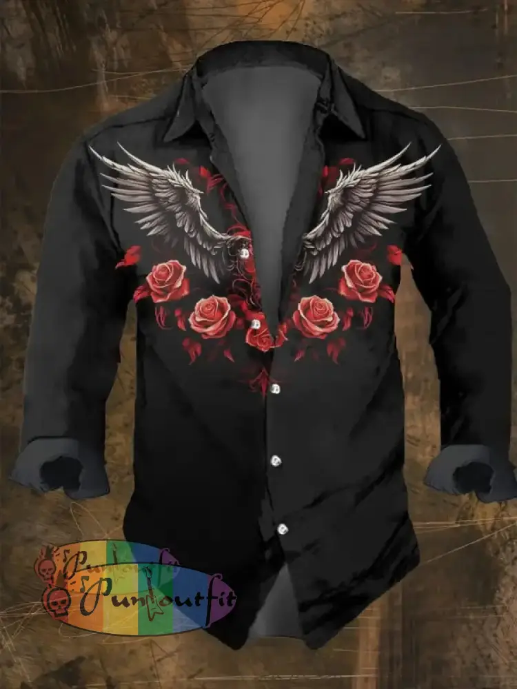 Men’s Vintage Skull Faith Long Sleeve Shirt Multicolor / S