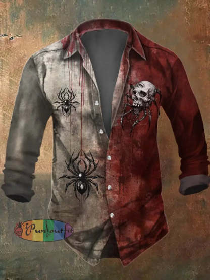 Men’s Vintage Skull Print Shirt Multicolor / S