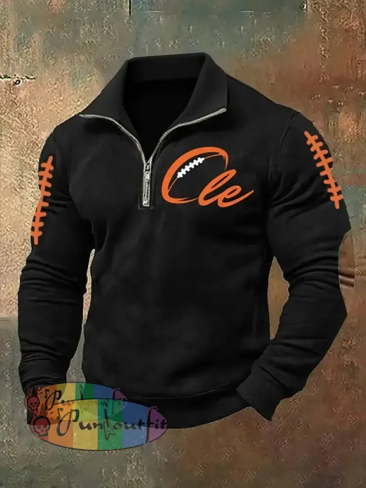 Men’sFootball Fans Lovers Gameday Casual Tops Black / S