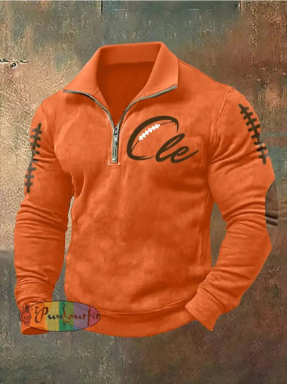 Men’sFootball Fans Lovers Gameday Casual Tops Orange / S