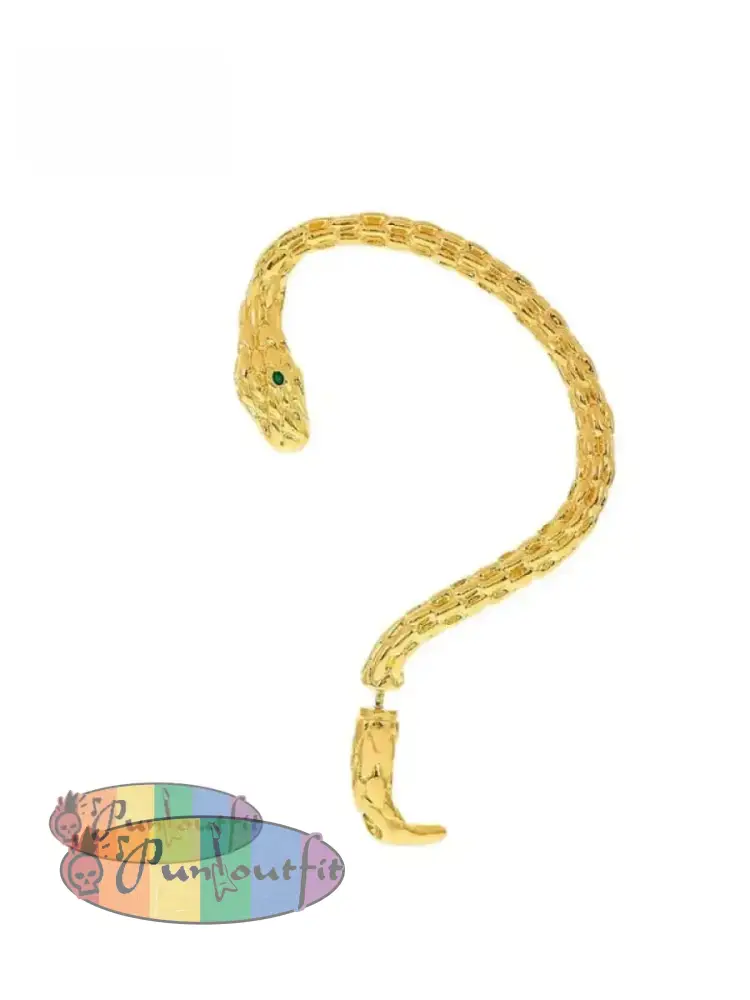 Single Gothic Snake Golden Stud Earrings Acc