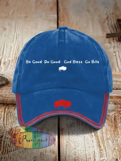 Unisex Buffalo Football Lover Print Hat Blue / ONE